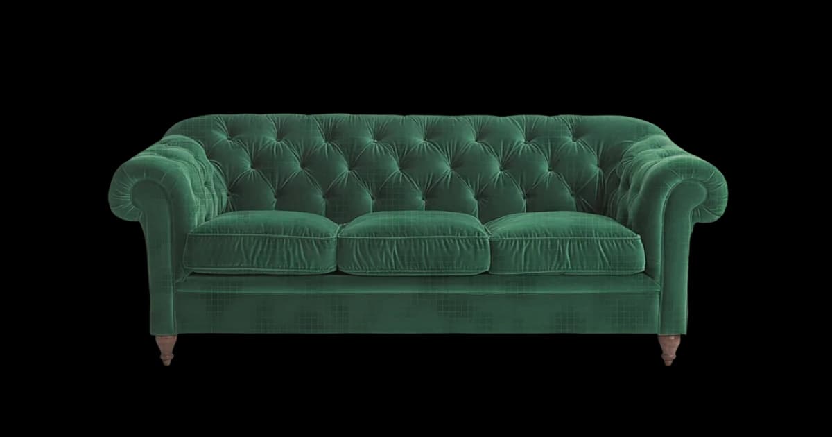 Green velvet couch — your new office