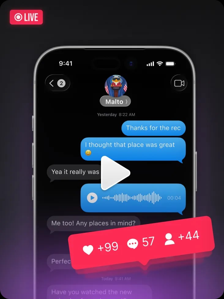 Screenshot of the export and share screen